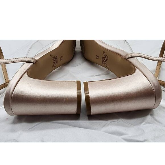Jewel Badgley Mischka Charlee Satin Block Heel Pumps Size 8.5 - Picture 8 of 12